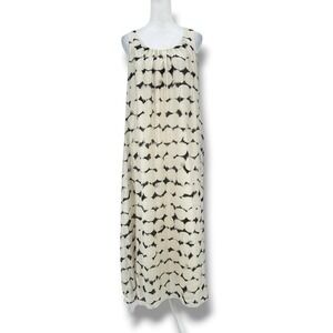 Simply Vera Vera Wang Shirred Neck Maxi Dress S Abstract Print Flowy Minimal Art